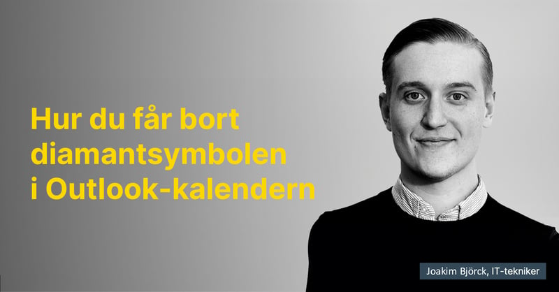 få bort diamantsymbolen i outlook