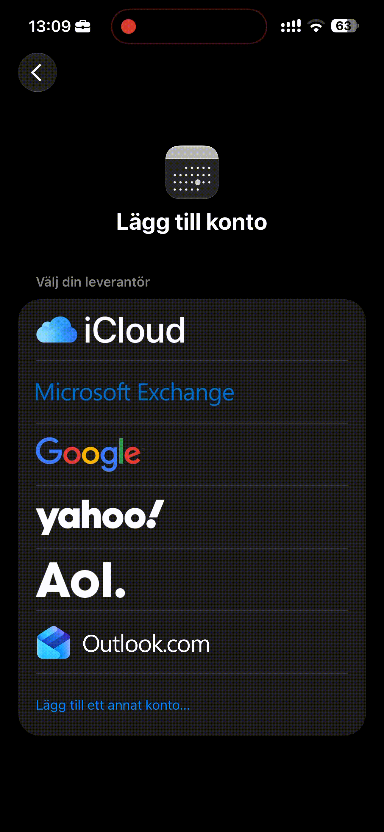 Microsoft account in Apple Mail-app