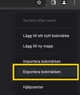 exportera bokmärken i Mac